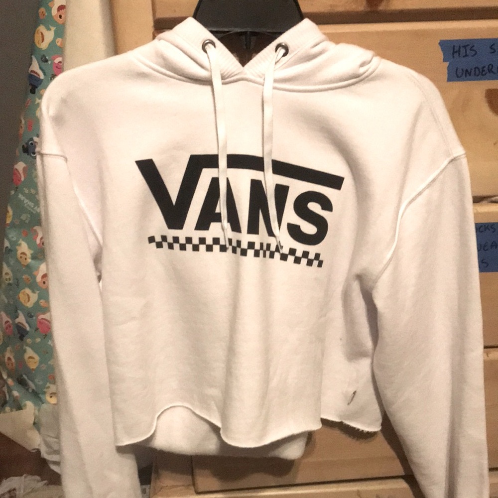 NWT White Vans Crop hoody